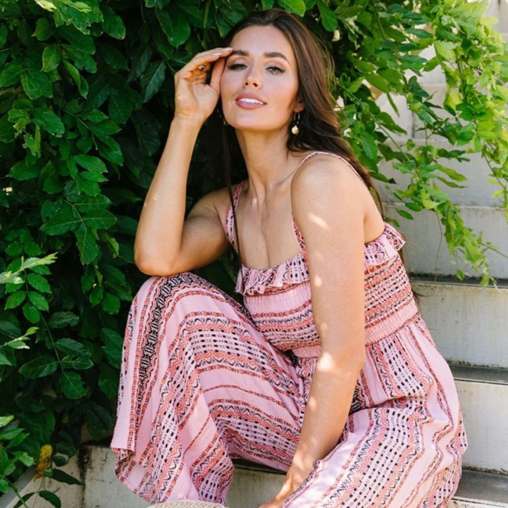 Boho Smocked Jumpsuit